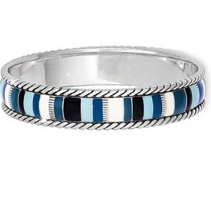 Brighton Cabana Blues Silverplated enamel bangle bracelet.  gently used